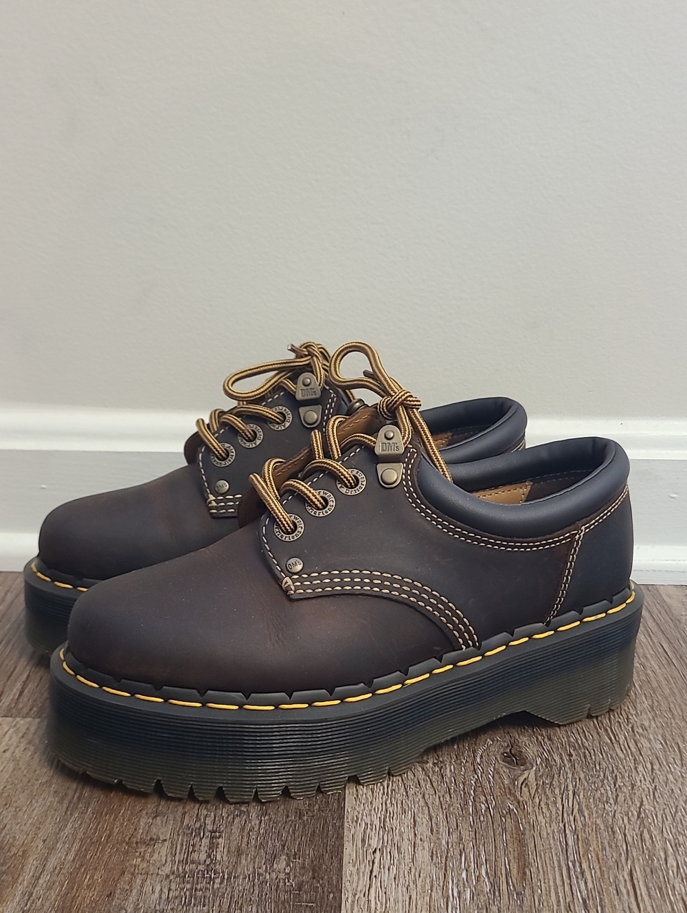 Dr. Martens 8065 Quad Crazy Horse Platform Derbys